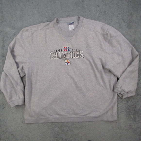 Reebok Other - Reebok Pittsburgh Steelers Super Bowl Champions Sweatshirt Men 2XL Gray NFL Y2K